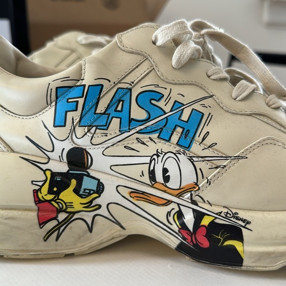 Authentic men’s Gucci X Disney Donald Duck Flash sneakers. - Picture 2 of 16